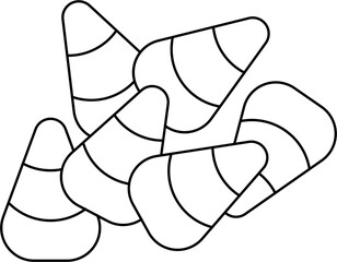 Obraz premium Candy corn outline illustration vector