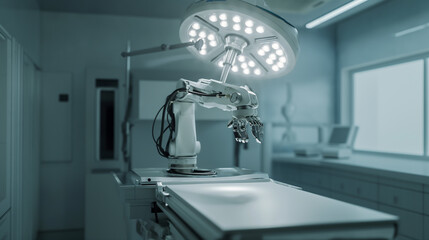 Medical Machinery and Industrial Equipment in a Hospital Room