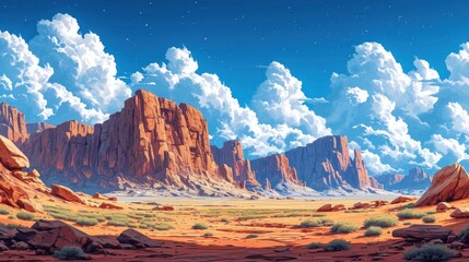 Blue Sky Stone Mountains, Background Banner HD