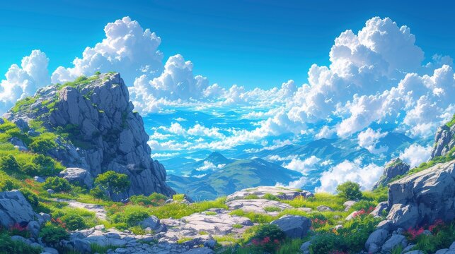 Blue Sky Stone Mountains, Background Banner HD