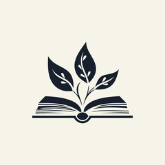 Book leaf logo design vector illustration