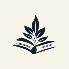 Book leaf logo design vector illustration