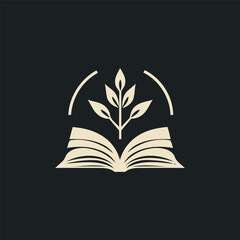 Book leaf logo design vector illustration
