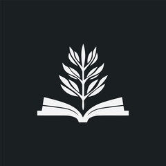 Book leaf logo design vector illustration