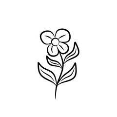 Flower with leaves, perfect for spring and nature themed designs, garden illustrations, or floral backgrounds in graphic design.