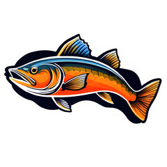 Logo illustration of " a gar fish" simple art design, Beautiful illustration picture. company Logo style. Mascot Creative Design isolated Vector style.