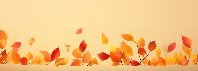 Single orange leaves in front of an orange background