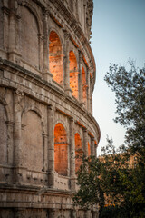 Naklejka premium Le Colisée à Rome au coucher du soleil