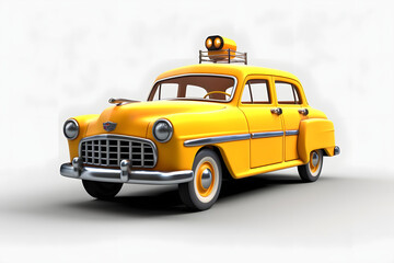 3d rendering cartoon Taxi car
