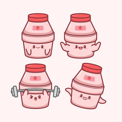 Cute Mini Bottle Cartoon Character Illustration