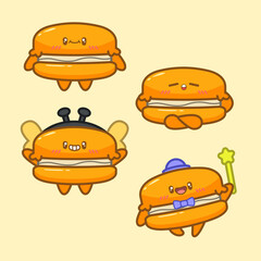 Cute Macaroon Cartoon Character Illustration