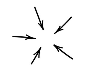 Concentric, radial, radiating doodle arrows.