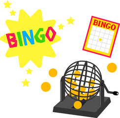 ビンゴマシーンとカード