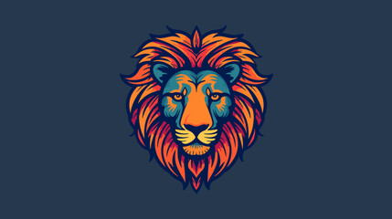 vector art portraying a majestic lion spirit against a backdrop of vibrant colors  capturing the strength and regality of this revered African animal. simple minimalist illustration creative