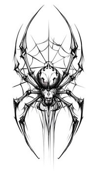 Spider tattoo flash, AI generated Image