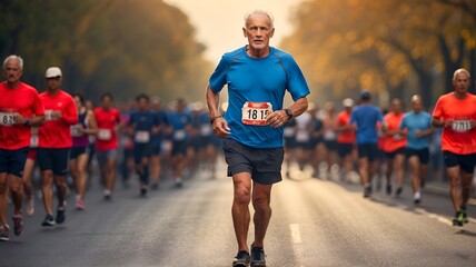 Senior Man Marathon Runner