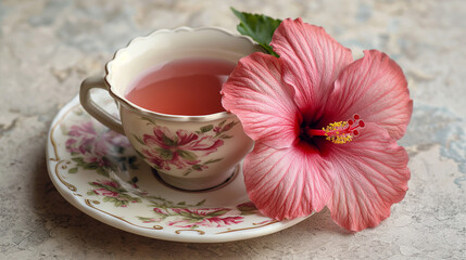 Fototapeta na wymiar hibiscus tea, hibiscus flower