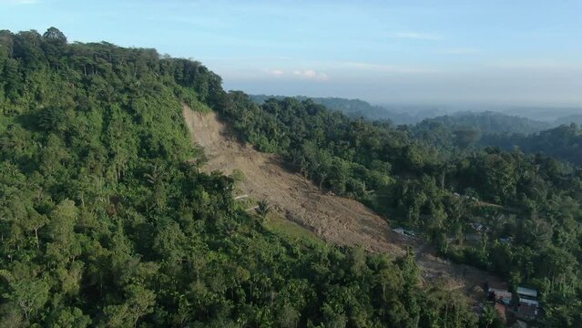 Aerial Footage Of A Landslide In Deli Serdang, North Sumatra, Indonesia | Tanah Longsor Di Deli Serdang, Indonesia 4K Drone