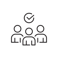 Choosing job candidates. Services for hiring remote professionals. Pixel perfect, editable stroke icon