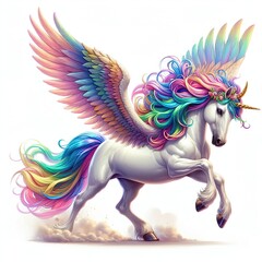 unicorn colors isolated in white background - ai generated