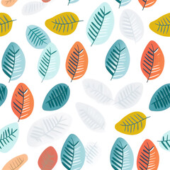 Fototapeta premium Seamless pattern : Colorful Leaf Patterns with a Playful Twist 