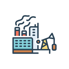 Color illustration icon for fossil fuel