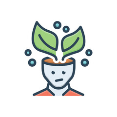 Color illustration icon for think green