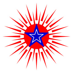 Decorative star with symbols American flag sign icon vector design.