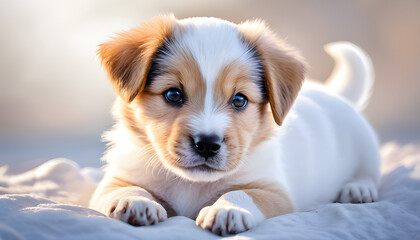  photo of adorable mixed breed puppy