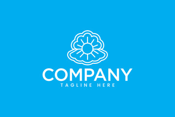 pearl shell minimalist concept logo for fashion and jewelry feminine label brand identity