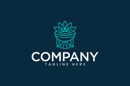 sunflower nature plant logo for feminine business label brand identity