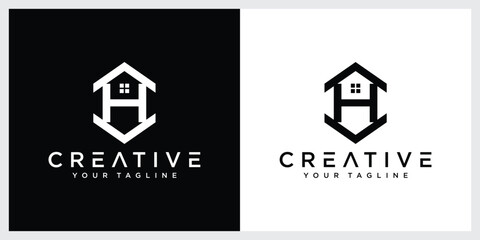 Letter H home logo for real estate