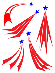 United States flag symbols stars and stripes icons set vector design