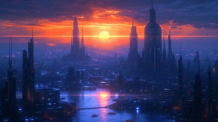 Landscape science fiction created with AI