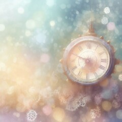 Clockworks in a colorful pastel haze