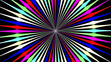 Beautiful illustration of colorful rays pattern on plain black background
