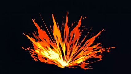 Beautiful illustration of fire energy streaks on plain black background