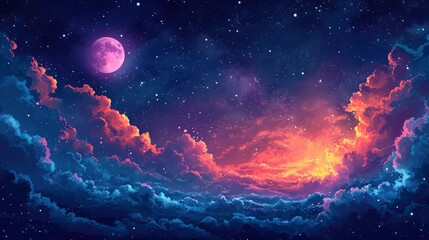 Night Starry Sky Stars Planets Suitable, Background Banner HD