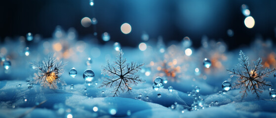 Fototapeta na wymiar Intricate Snowflakes Close-Up on Winter Day
