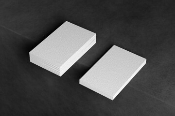 Double Blank Bussiness Card Mockup With Concrete Background
