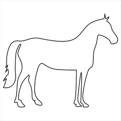 Continuous one line drawing of horse line art drawing vector illustration