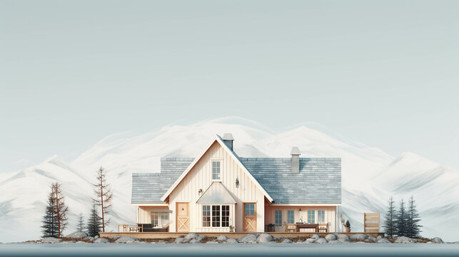 house in winter high definition(hd) photographic creative image