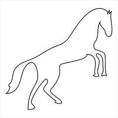 Continuous one line drawing of horse line art drawing vector illustration