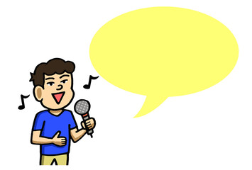 カラオケ（吹き出し付き）　イラスト