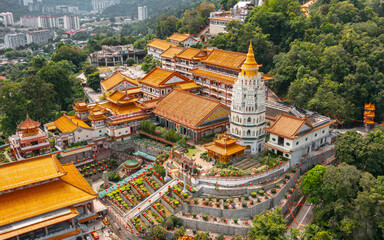 Kek Lok Si Temple in George Town. Aerial view - obrazy, fototapety, plakaty