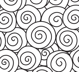 Black And White Hand Drawn Swirl Pattern Vector Illustration