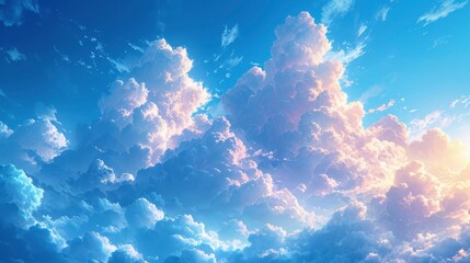 Soft Focus Blurred Blue Cloudy Sky, Background Banner HD