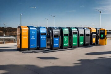 recycling bins in the city