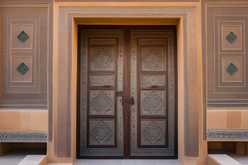 Fototapeta na wymiar Ancient Door with Ornaments in Oman
