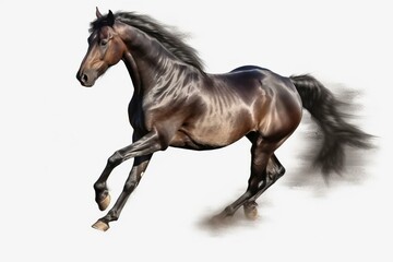 Obraz na płótnie Canvas Transparent background digital rendering of dynamic horse. Generative AI
